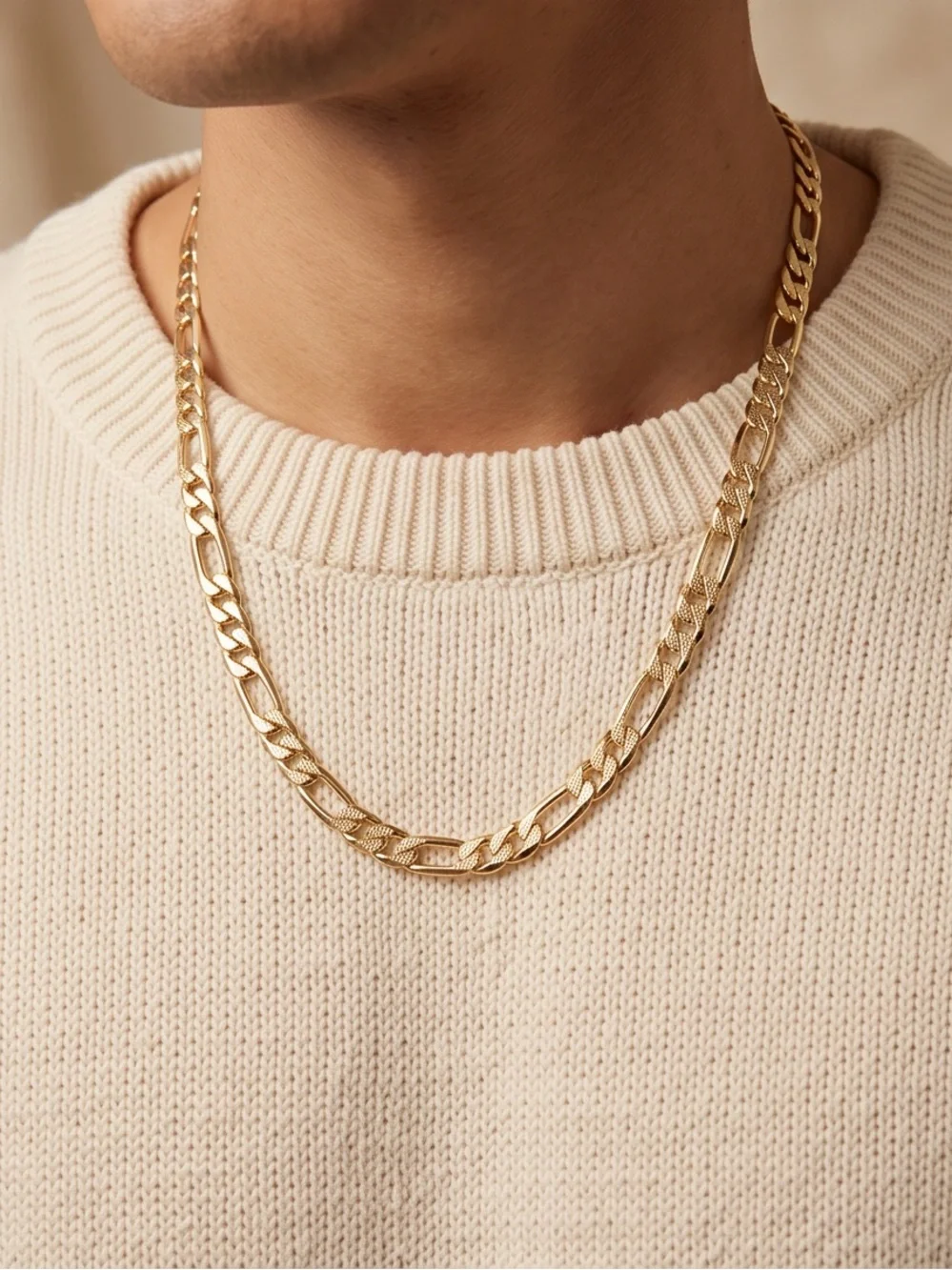 Gold Figaro Chain Necklace - Men Jewelry